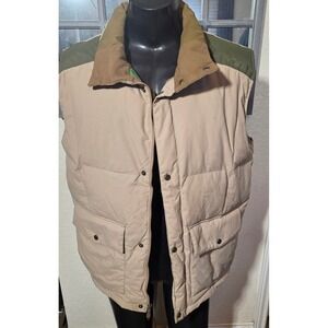 Volcom V-Line Science Snow 06 Puffer Vest Mens Large Tan Green G185600